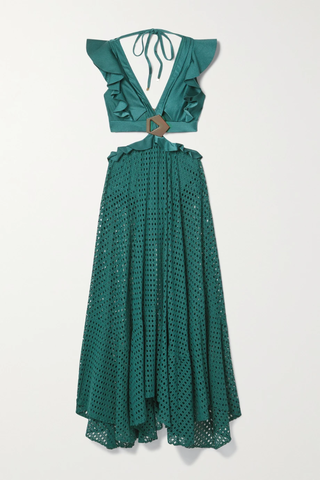 유럽직배송 팻보 원피스 PATBO + Alessandra Ambrosio embellished cutout stretch-jersey and open-knit maxi dress 42247633207905033