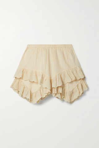 유럽직배송 이자벨마랑에뚜왈 ISABEL MARANT ÉTOILE Locadi ruffled embroidered cotton-voile shorts 43769801094939808