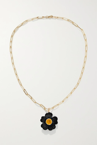 유럽직배송 SOPHIE JOANNE Hura 14-karat recycled gold, onyx and citrine necklace 43769801094897397