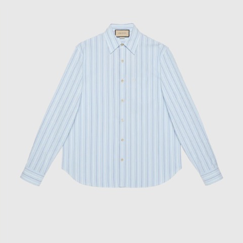 유럽직배송 구찌 셔츠 GUCCI Striped cotton shirt with embroidery 703396ZAJTL4482