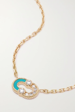 유럽직배송 빌티에 목걸이 VILTIER Magnetic 18-karat gold, turquoise and diamond necklace 1647597282906360