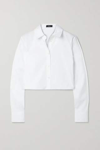 유럽직배송 띠어리 셔츠 THEORY Cropped stretch cotton-blend poplin shirt 1647597276183841