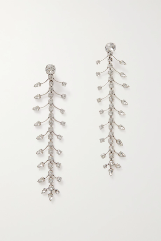 유럽직배송 생로랑 귀걸이 SAINT LAURENT Silver-tone crystal earrings 1647597282948621
