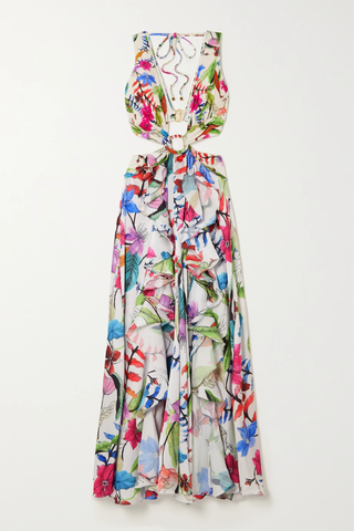 유럽직배송 팻보 원피스 PATBO Zamia cutout ruffled floral-print stretch-blend and crepe maxi dress 42247633207904813