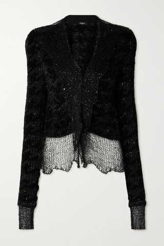 유럽직배송 발망 자켓 BALMAIN Spencer sequin-embellished jacquard-knit jacket 38063312419790724