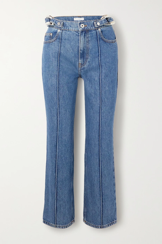 유럽직배송 JW앤더슨 청바지 JW ANDERSON Chain-embellished cropped high-rise straight-leg jeans 42247633209237164