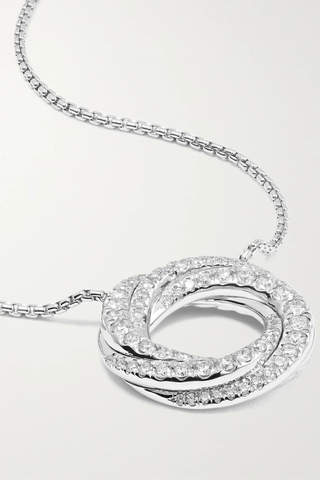 유럽직배송 데이비드율만 목걸이 DAVID YURMAN Crossover 18-karat white gold diamond necklace 33258524072162661