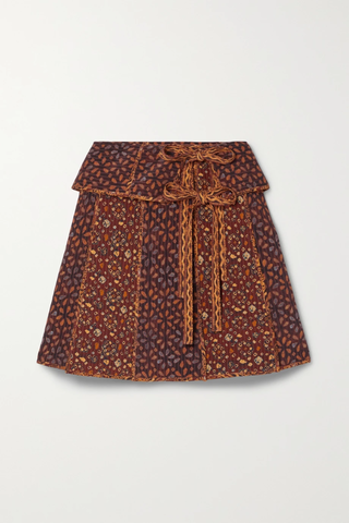 유럽직배송 울라존슨 미니스커트 ULLA JOHNSON Dimi printed silk mini skirt 1647597284340433