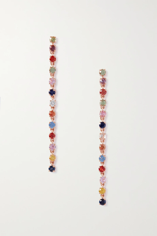 유럽직배송 록산느퍼스트 귀걸이 ROXANNE FIRST Fancy 14-karat rose gold sapphire earrings 1647597282948470