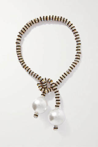 유럽직배송 PEARL OCTOPUSS.Y Gold- and silver-plated, crystal and faux pearl necklace 1647597282948429
