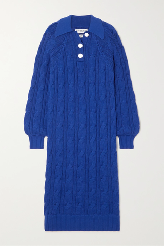 유럽직배송 ROWEN ROSE Cable-knit wool midi dress 1647597279062448
