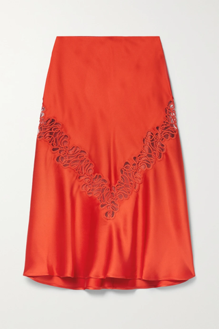 유럽직배송 스텔라맥카트니 스커트 STELLA MCCARTNEY Embroidered tulle-trimmed satin skirt 1647597276217319