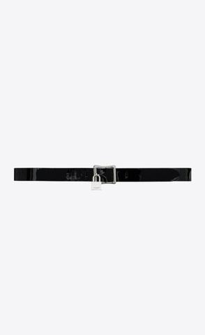 유럽직배송 입생로랑 여성벨트 SAINT LAURENT locker buckle belt in patent leather with studs 710957B89KN1000