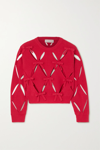 유럽직배송 발렌티노 스웨터 VALENTINO Bow-detailed cutout wool sweater 42247633208854770