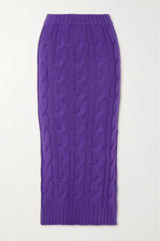유럽직배송 ROWEN ROSE Cable-knit wool midi skirt 1647597279062450
