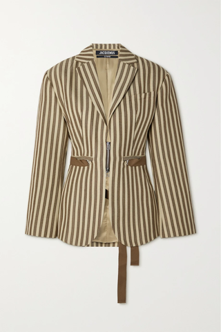 유럽직배송 자크뮈스 블레이저 JACQUEMUS Grosgrain-trimmed striped woven blazer 1647597285324351
