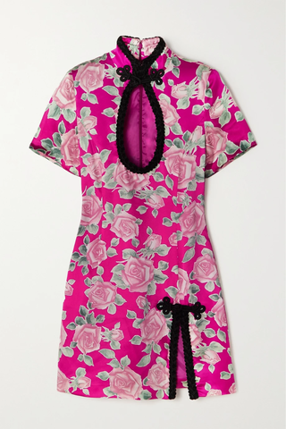 유럽직배송 알레산드라리치 미니원피스 ALESSANDRA RICH Cutout floral-print silk-satin mini dress 1647597278312105