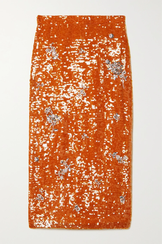 유럽직배송 에르뎀 스커트 ERDEM Maira embellished sequined satin midi skirt 42247633207844906