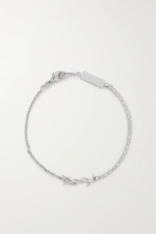 유럽직배송 생로랑 팔찌 SAINT LAURENT Silver-tone crystal bracelet 1647597282948609