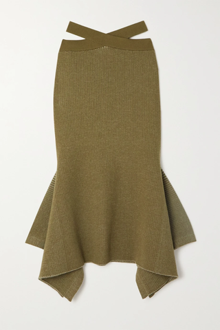 유럽직배송 3.1필립림 스커트 3.1 PHILLIP LIM Asymmetric cutout ribbed two-tone wool-blend skirt 1647597283280477