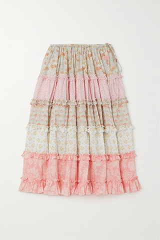유럽직배송 호로르바쿠이 스커트 HORROR VACUI Leila tiered floral-print cotton-voile midi skirt 1647597284240740