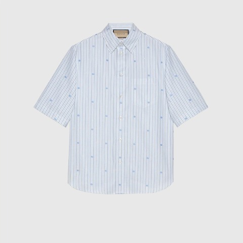 유럽직배송 구찌 셔츠 GUCCI Cotton striped shirt with embroidery 699128ZAIUO9059