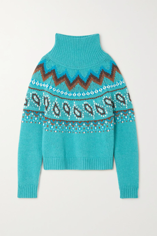 유럽직배송 알라누이 스웨터 ALANUI Arctic Ocean jacquard-knit wool turtleneck sweater 45666037504922594