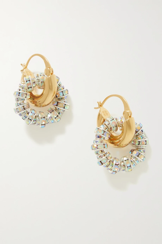 유럽직배송 PEARL OCTOPUSS.Y Gold- and silver-plated crystal hoop earrings 1647597282948435