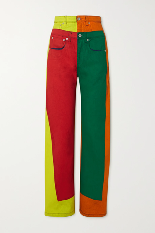 유럽직배송 로에베 LOEWE Patchwork high-rise wide-leg jeans 43769801097466127