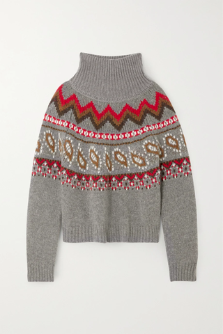 유럽직배송 알라누이 스웨터 ALANUI Arctic Ocean jacquard-knit wool turtleneck sweater 46376663162370977