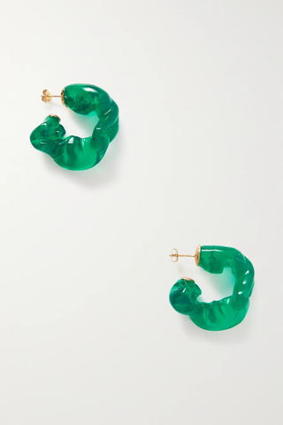 유럽직배송 컴플리티드워크 귀걸이 COMPLETEDWORKS Gold-plated and resin hoop earrings 42247633208538016