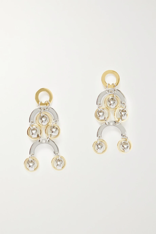 유럽직배송 파코라반 귀걸이 PACO RABANNE Sphere Versa silver and gold-tone earrings 43769801097641644