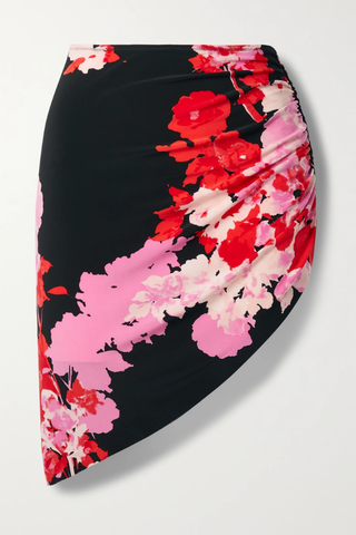유럽직배송 노르마카말리 미니스커트 NORMA KAMALI Asymmetric ruched floral-print stretch-jersey mini skirt 1647597278218533