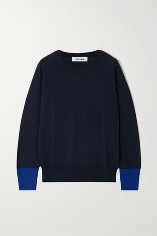유럽직배송 세핀 스웨터 CEFINN Colette button-detailed two-tone knitted sweater 43769801095283773