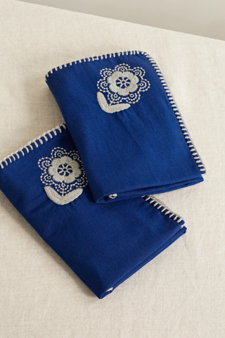 유럽직배송 SEA Set of two whipstitched embroidered cotton napkins 1647597284558889