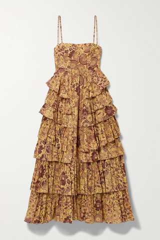 유럽직배송 울라존슨 원피스 ULLA JOHNSON Avery tiered printed cotton-poplin midi dress 1647597284340615