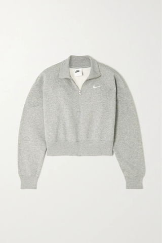 유럽직배송 나이키 스웻셔츠 NIKE Phoenix cropped embroidered cotton-blend jersey sweatshirt 38063312419282792