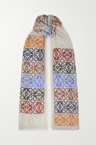 유럽직배송 로에베 스카프 LOEWE Fringed printed wool, silk and cashmere-blend scarf 1647597291032564
