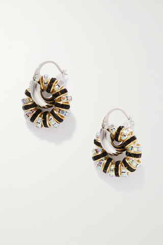 유럽직배송 PEARL OCTOPUSS.Y Zebra gold- and silver-plated crystal earrings 1647597282948419