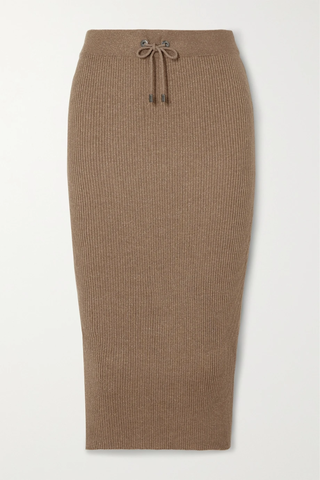 유럽직배송 브루넬로쿠치넬리 스커트 BRUNELLO CUCINELLI Ribbed metallic cashmere-blend skirt 1647597279389119