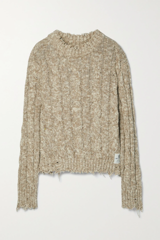 유럽직배송 데니미스트 스웨터 DENIMIST Distressed cable-knit cotton sweater 1647597276105580