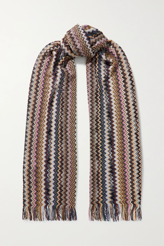 유럽직배송 미쏘니 스카프 MISSONI Fringed metallic crochet-knit scarf 1647597285078606