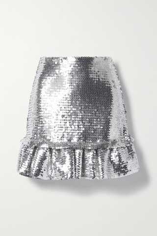 유럽직배송 파코라반 미니스커트 PACO RABANNE Ruffled sequined tulle mini skirt 46376663162392907