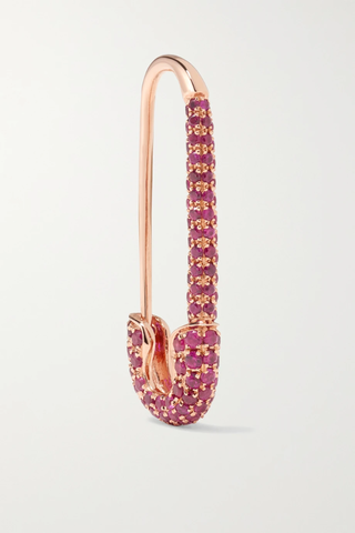 유럽직배송 아니타고 싱글 귀걸이 ANITA KO Safety Pin 18-karat rose gold ruby single earring 1647597283066553