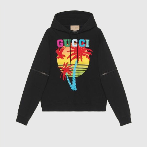 유럽직배송 구찌 GUCCI sunset sweatshirt with removable sleeves 700117XJEOT1082