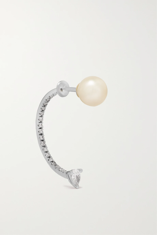 유럽직배송 델피나델레트레즈 싱글 귀걸이 DELFINA DELETTREZ 18-karat white gold, pearl and diamond single earring 1647597280578126