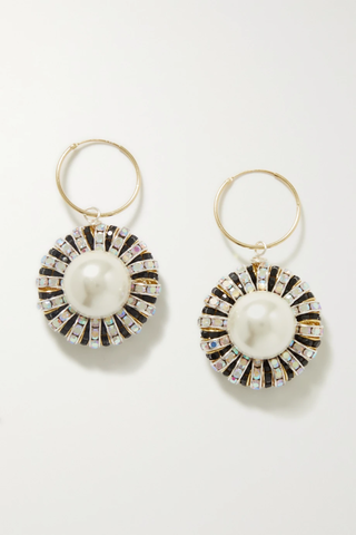 유럽직배송 PEARL OCTOPUSS.Y Zebra gold- and silver-plated, faux pearl and crystal earrings 1647597282948442