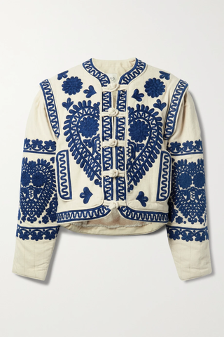 유럽직배송 SEA Holly quilted embroidered cotton-blend canvas jacket 1647597276914695