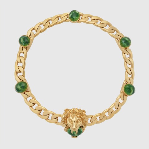 유럽직배송 구찌 초커 GUCCI Lion head chain choker necklace 700188JCF278067