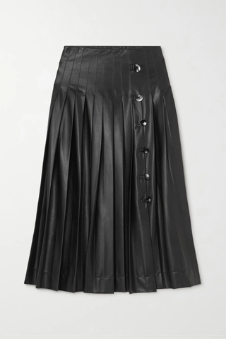 유럽직배송 알투자라 스커트 ALTUZARRA Tullius button-detailed pleated faux leather midi skirt 45666037504765646